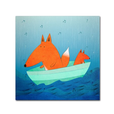 Carla Martell 'Fox In A Boat' Canvas Art,18x18